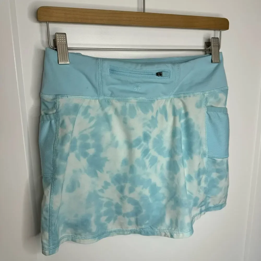 Athleta Girl Record Breaker Blue Tie Dye Skort Athletic Skirt Size XL 14